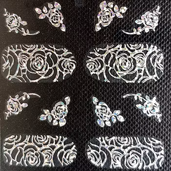 Nagelstickers silver holo, SN001