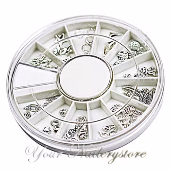 Silverdekorationer till naglar, snurra