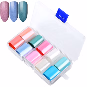 Nagelfolie, presentbox enfärgad