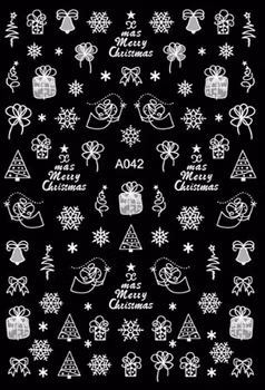 Nagelstickers vita jul, A042