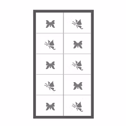 Mönsterschablon Nailart 10 st, fjärilar