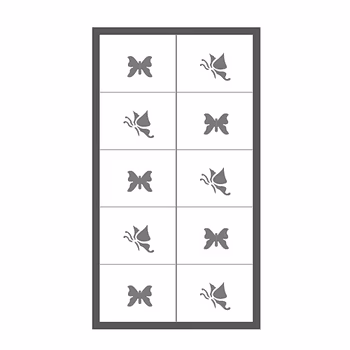 Mönsterschablon Nailart 10 st, fjärilar