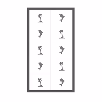 Mönsterschablon Nailart 10 st, delfiner & palmer