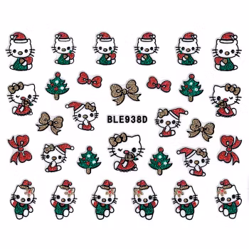Nagelstickers jul, BLE938D Hello Kitty