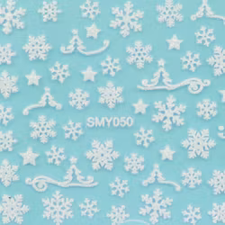 Nagelstickers vita jul, SMY050 snöflingor