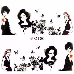 Nail tattoos full cover, C106 Tjejer