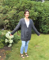 Oversize kofta i Drops Kid-Silk Mohair.
