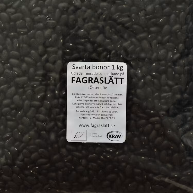 Svarta Bönor 1 kg - Eko & Svenskodlat
