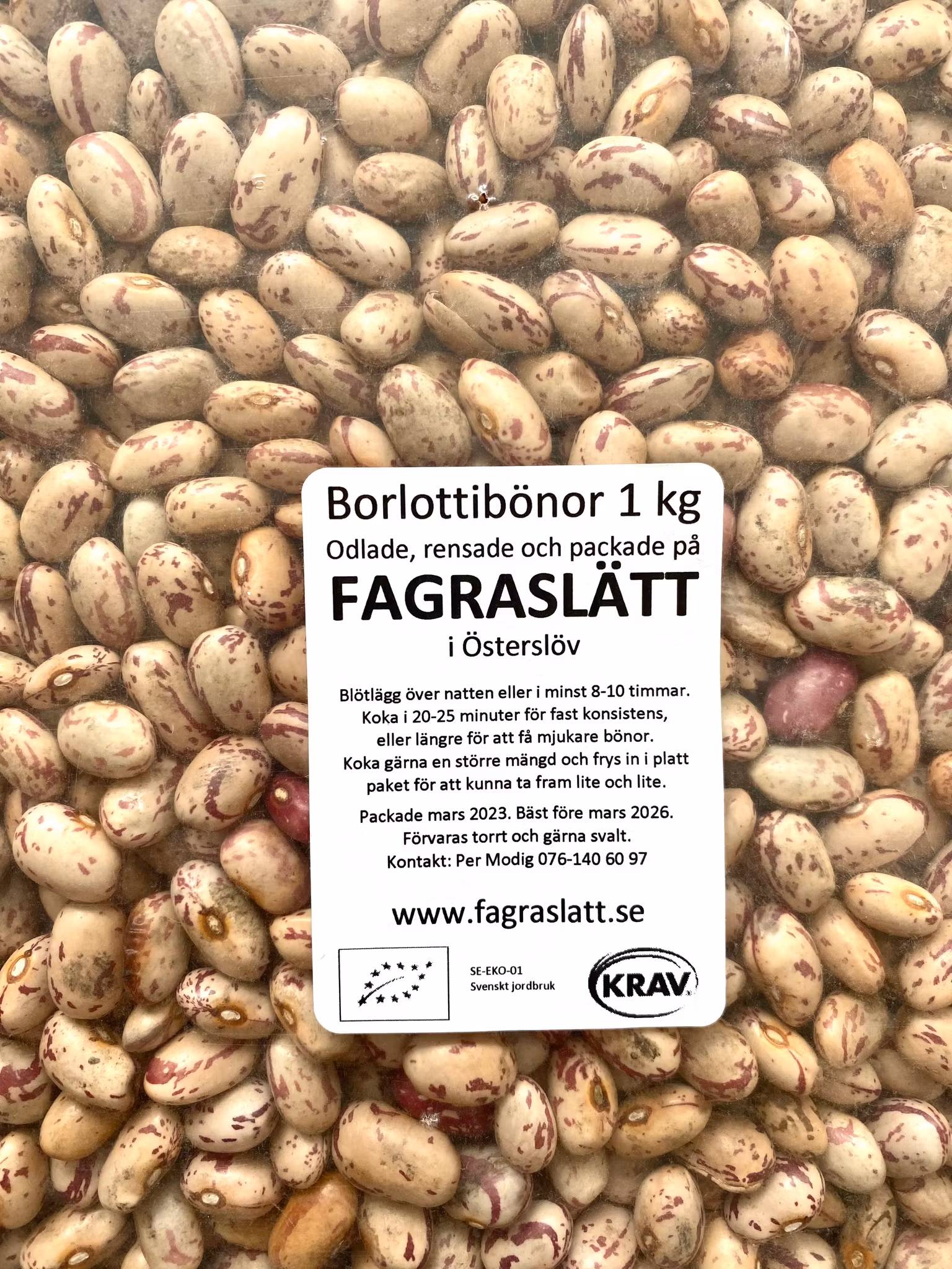 Borlottibönor 1 kg - Eko & Svenskodlat
