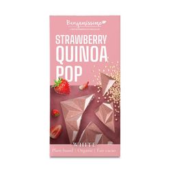 Vit Choklad Jordgubb & Puffad Quinoa Eko Vegan KORT DATUM