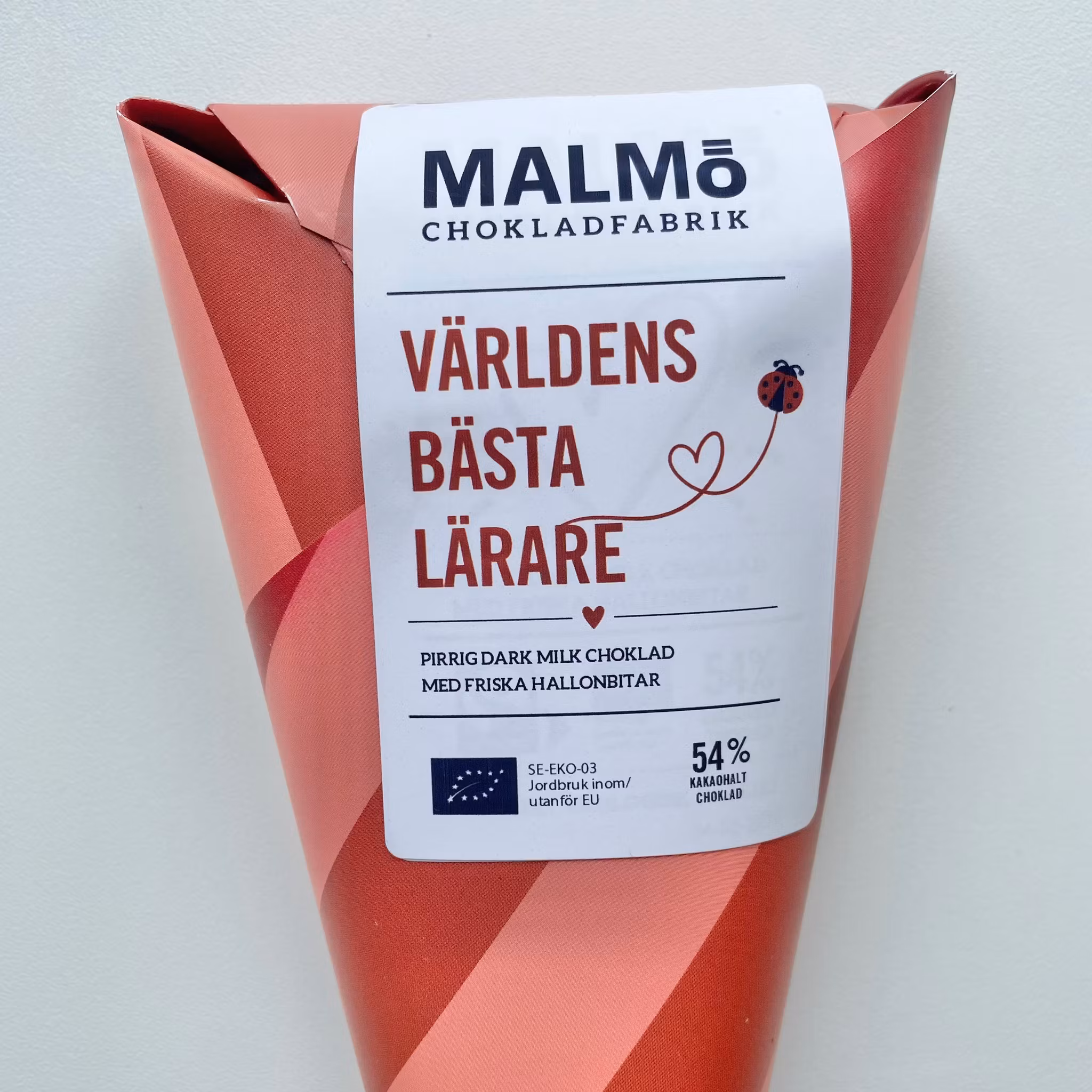 VÄRLDENS BÄSTA LÄRARE Kärleksstruten Hallon - Choklad Eko