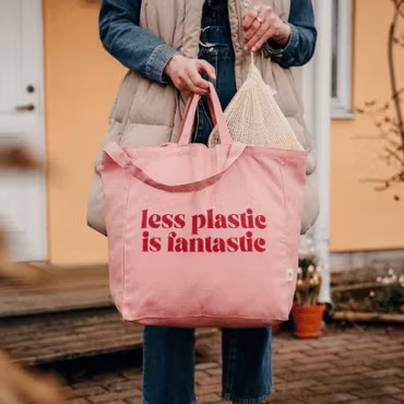 Tygkasse Ekologisk - Tote bag ORIGINAL - LESS PLASTIC Rosa