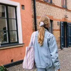 Tygkasse Ekologisk - Tote bag ORIGINAL - Randig LILA