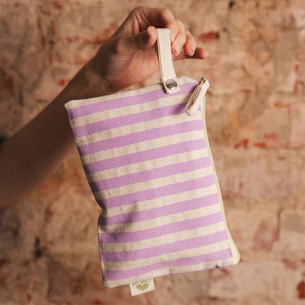 LILA RANDIG Pocket - Flyttbar ficka med dragkedja