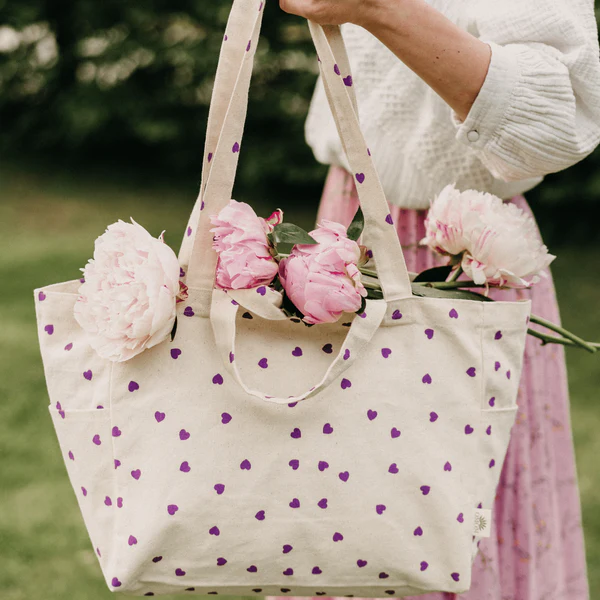 HJÄRTA LILA Tygkasse Ekologisk - Tote bag Låg