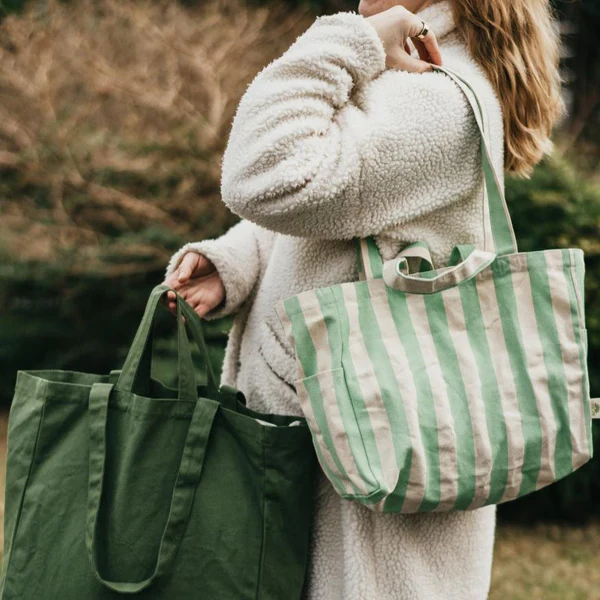 MINT RANDIG Ekologisk Tygkasse - Tote bag LÅG
