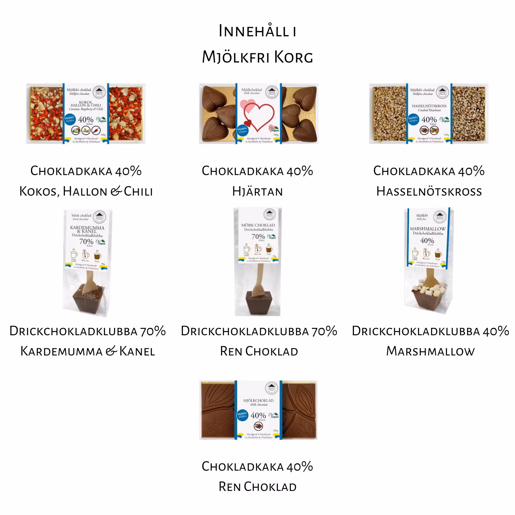 Pralinhuset - Röd Presentkorg - Jul - Mjölkfri