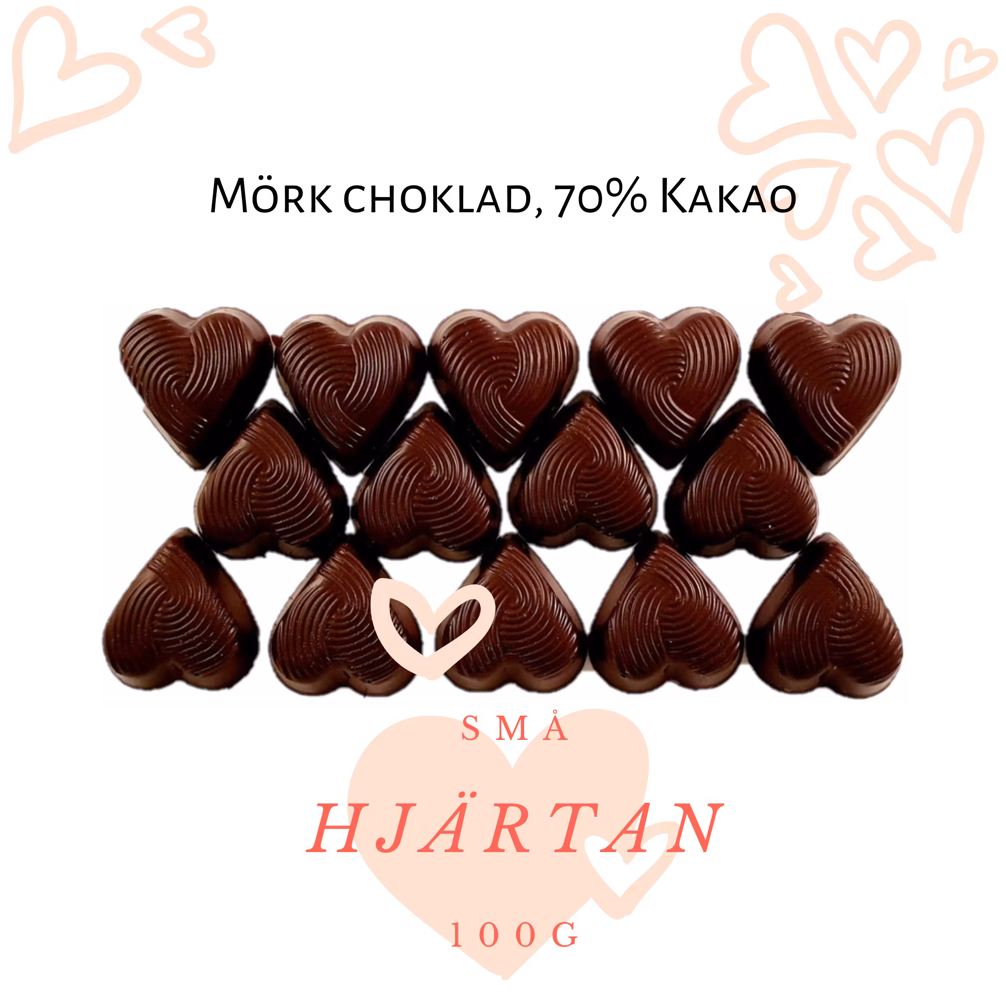 Pralinhuset - 70% Kakao - Small Hearts