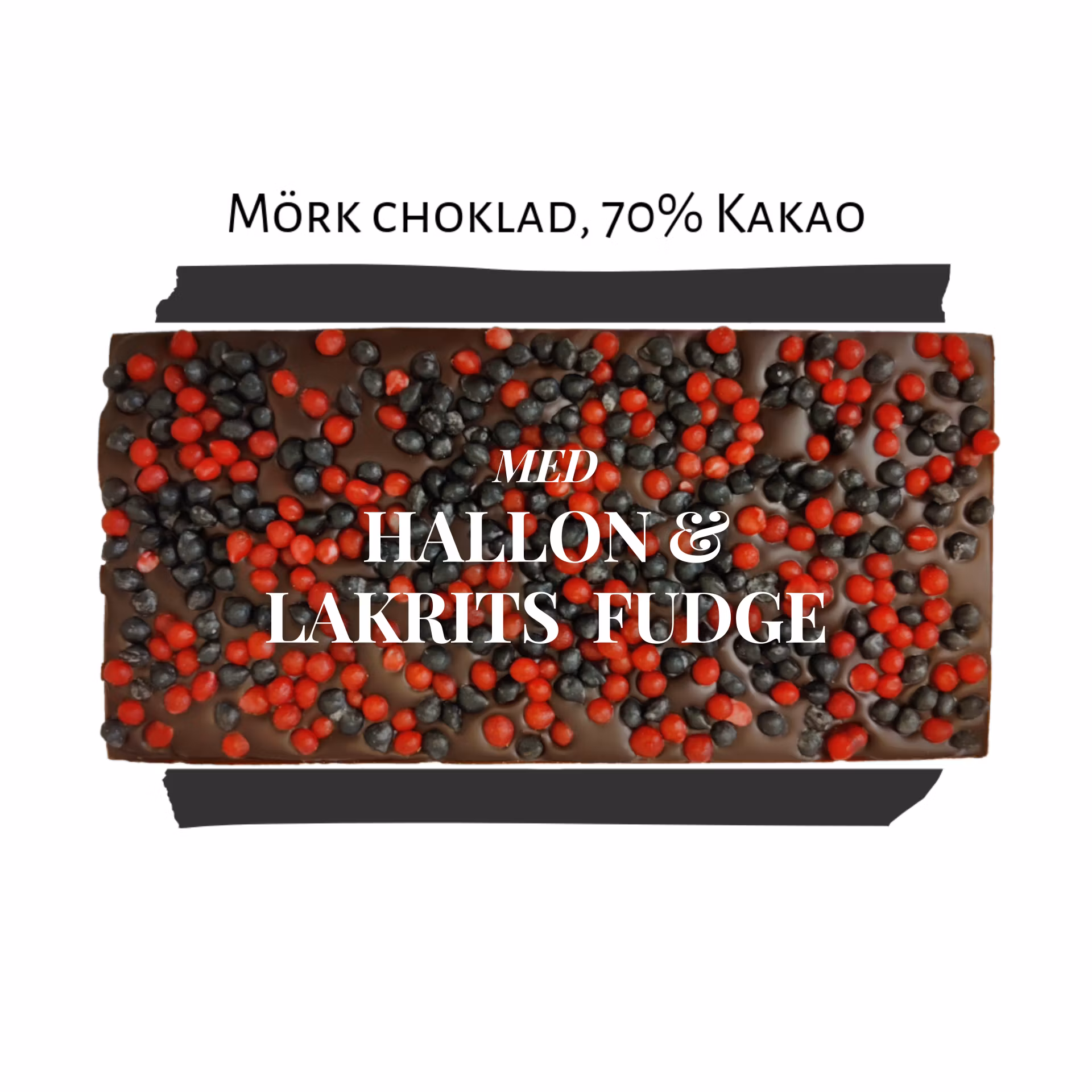 Pralinhuset - 70% Kakao - Hallon & Lakrits Fudge
