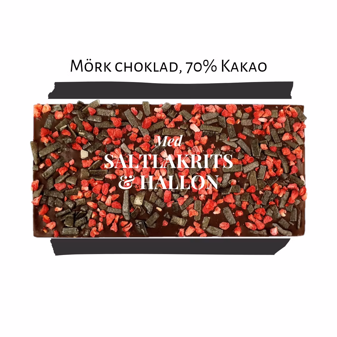 Pralinhuset - 70% Kakao - Saltlakrits & Hallon