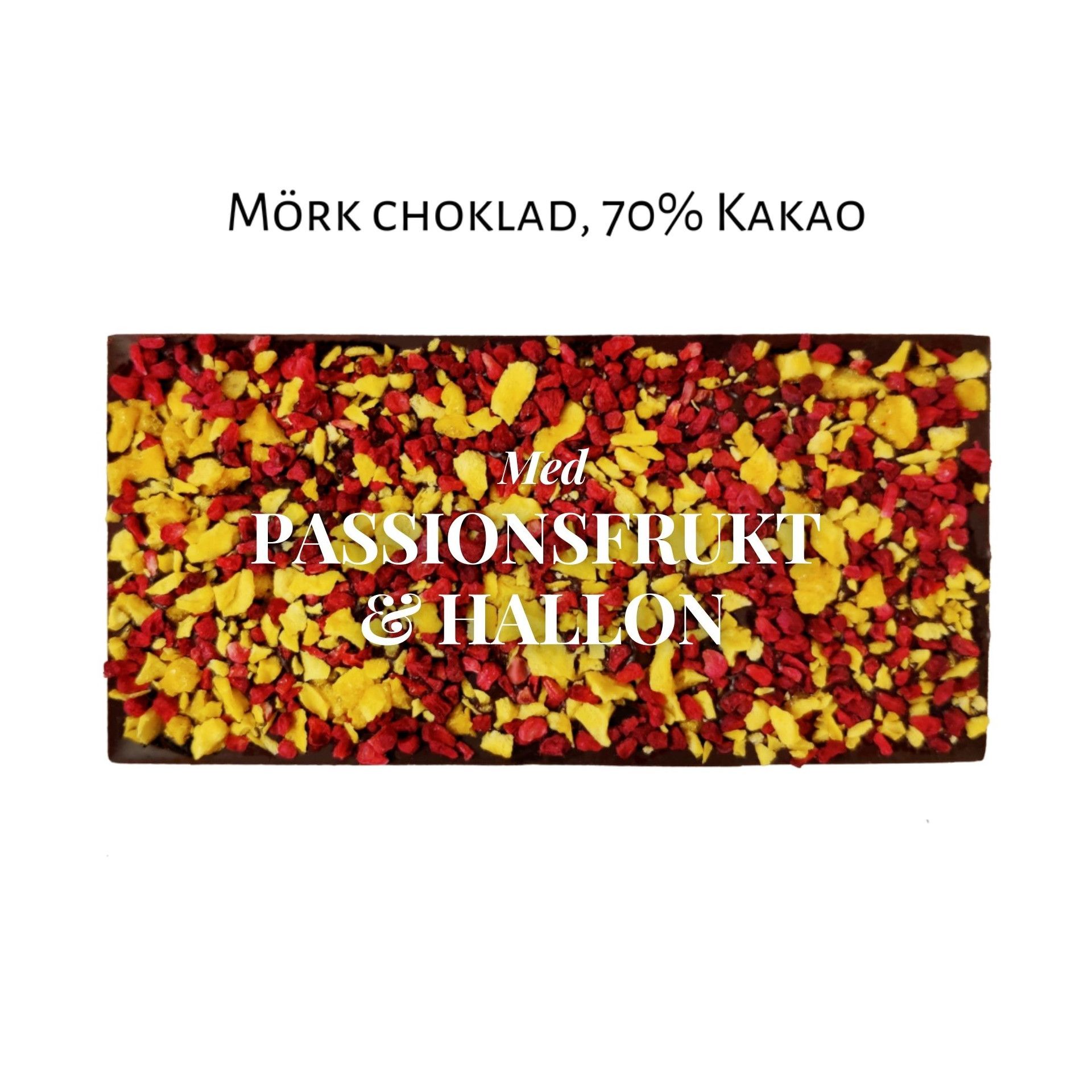 Pralinhuset - 70% Kakao - Passionsfrukt & Hallon