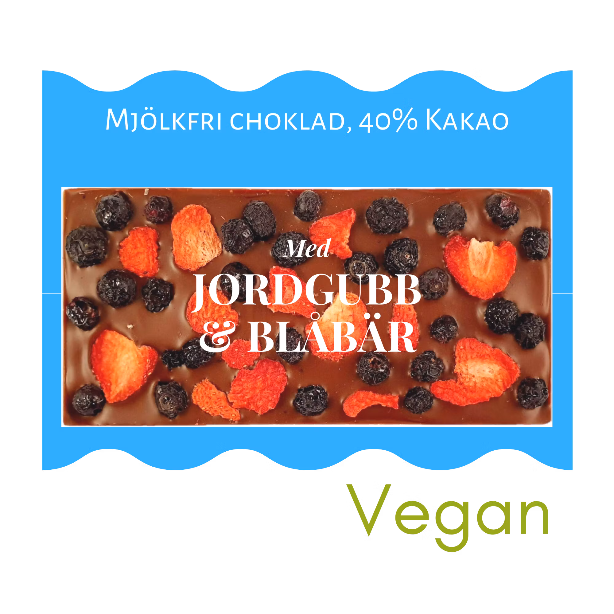 Pralinhuset - Mjölkfri Choklad - Jordgubb & Blåbär