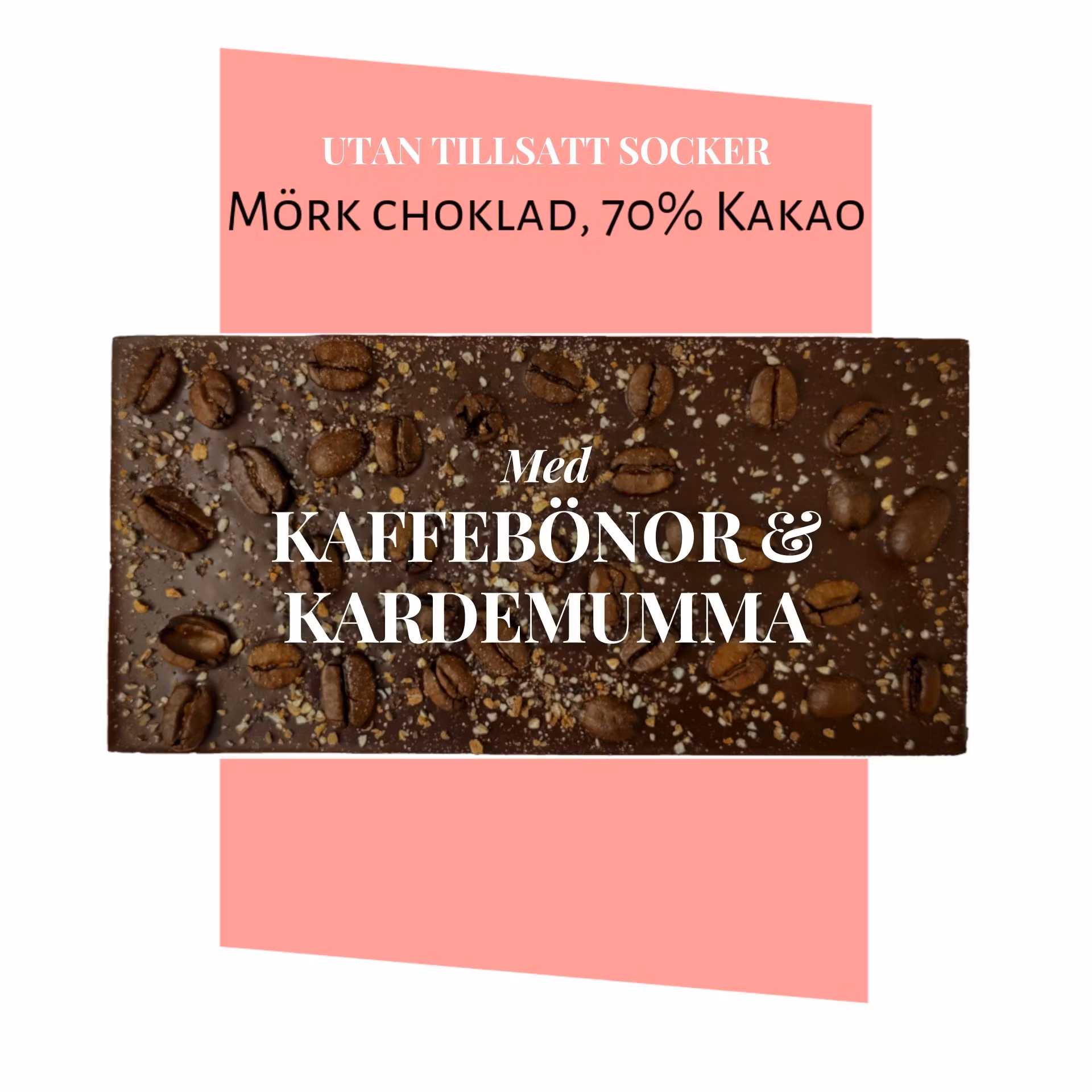 Pralinhuset - 70% Kakao - Kaffebönor & Kardemumma - Utan Tillsatt Socker