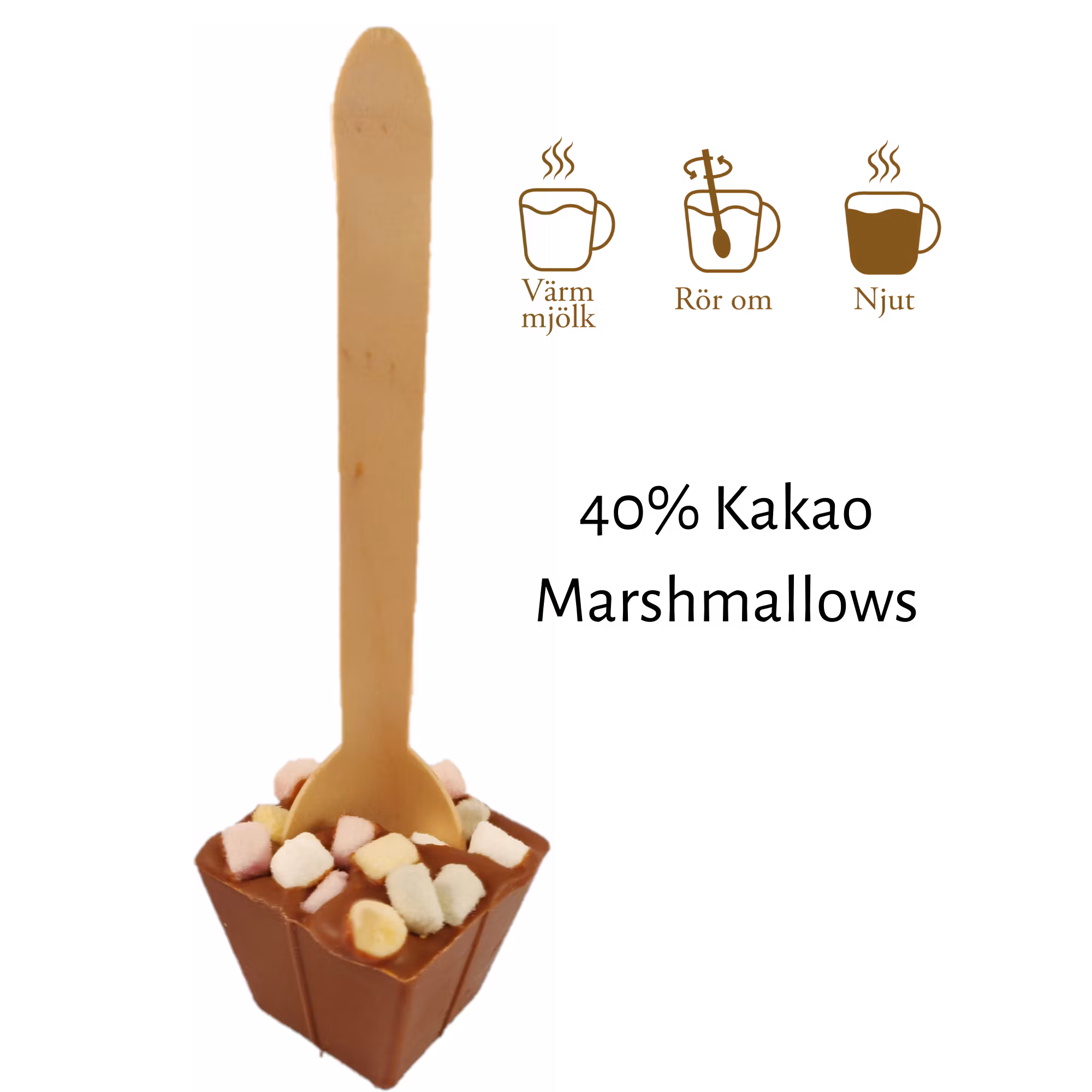 Pralinhuset - Drickchoklad - 40% Kakao - Marshmallows