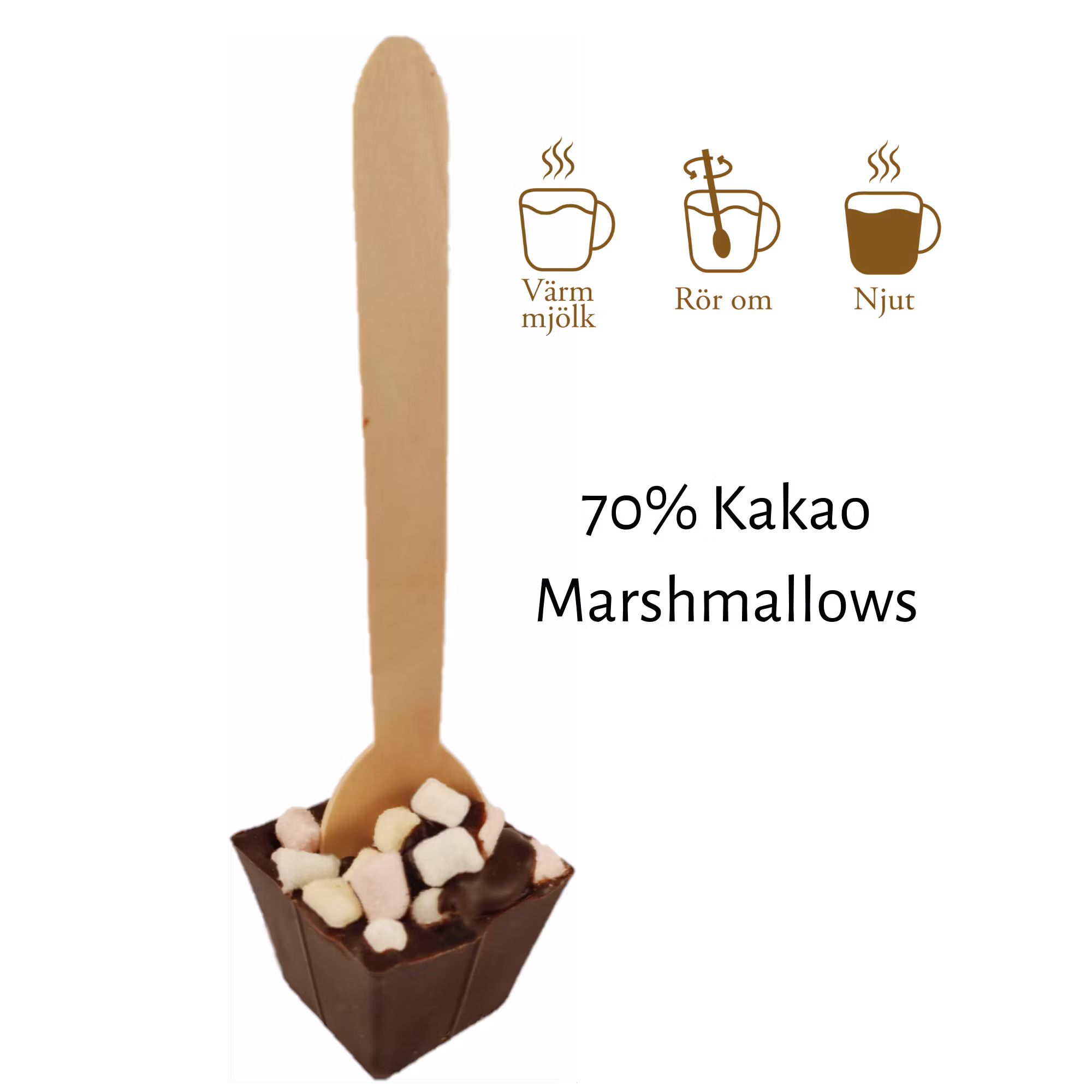 Pralinhuset - Drickchoklad - 70% Kakao - Marshmallows
