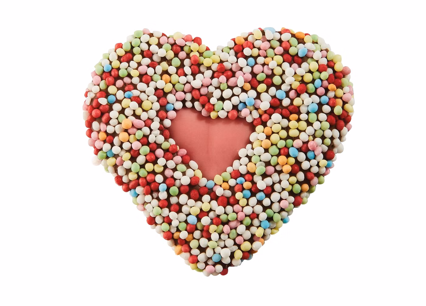 Chokladfigur - Happy Heart Regnbåge - Mjölkchoklad med Strössel