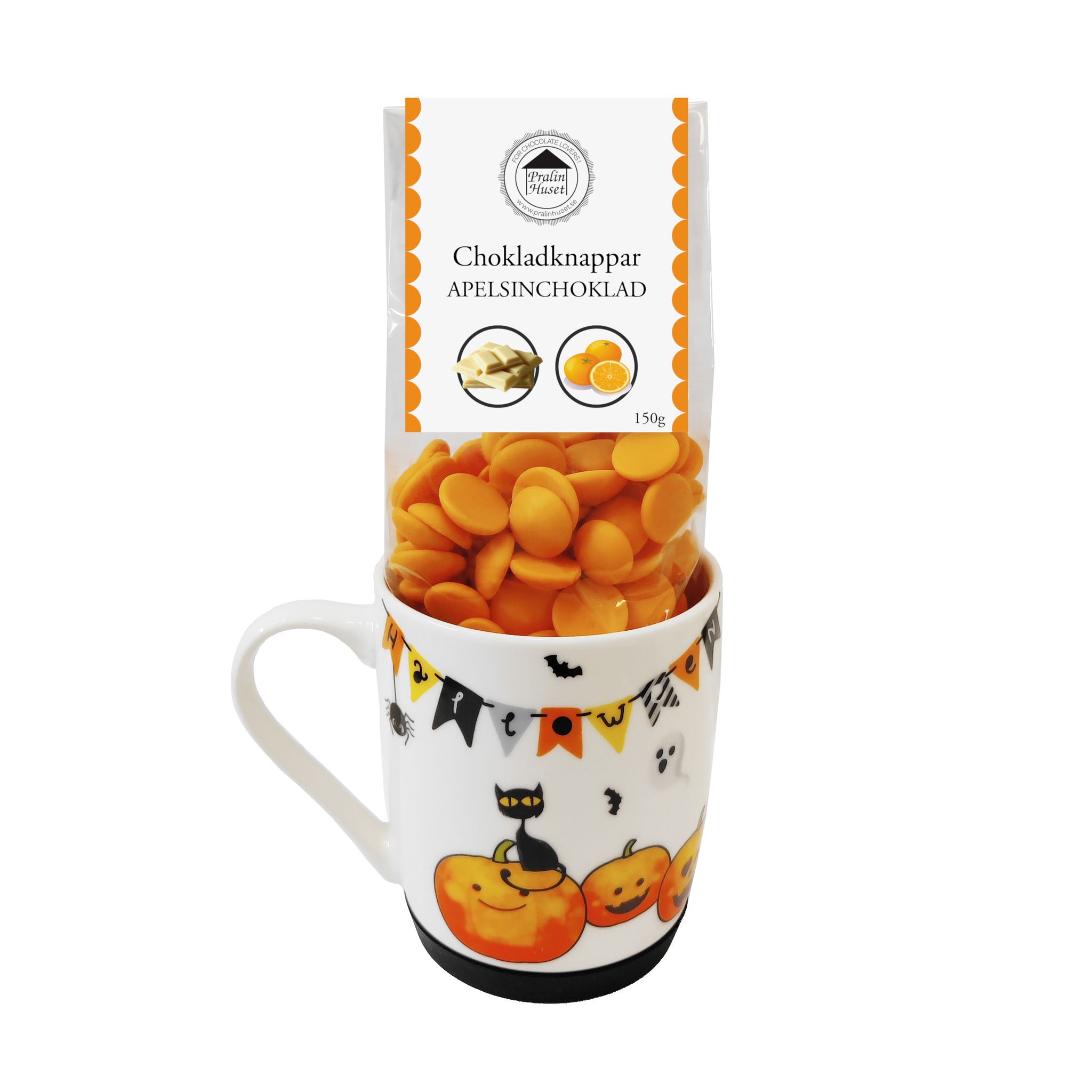 Pralinhuset - Halloween - Kopp & Chokladknappar