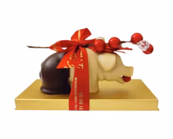 Pralinhuset - Marsipangris - Stor Julgris med Äpple - 265g