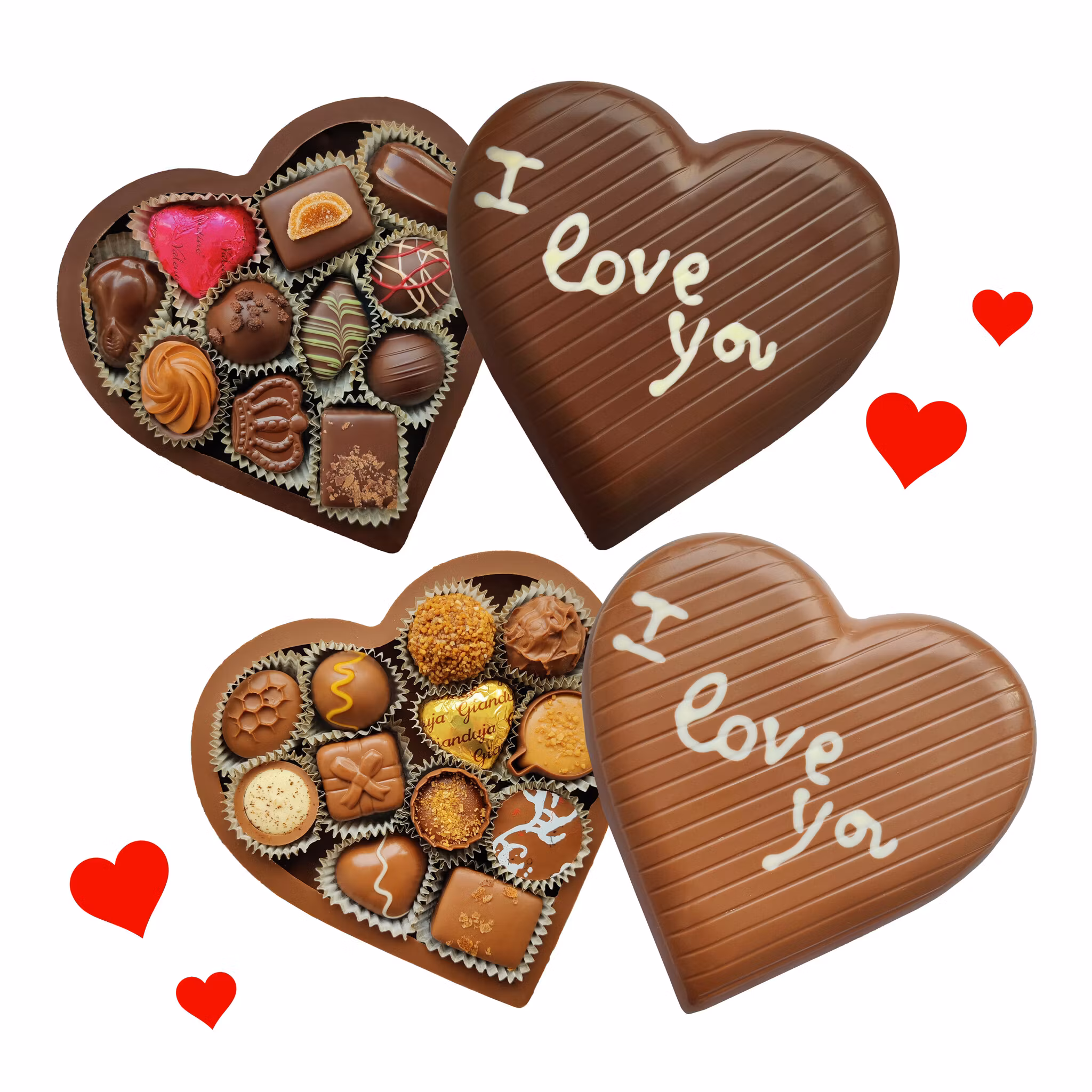 Pralinhuset - Chocolate Love - Mörk eller Ljus Choklad
