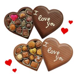 Pralinhuset - Chocolate Love - Mörk eller Ljus Choklad