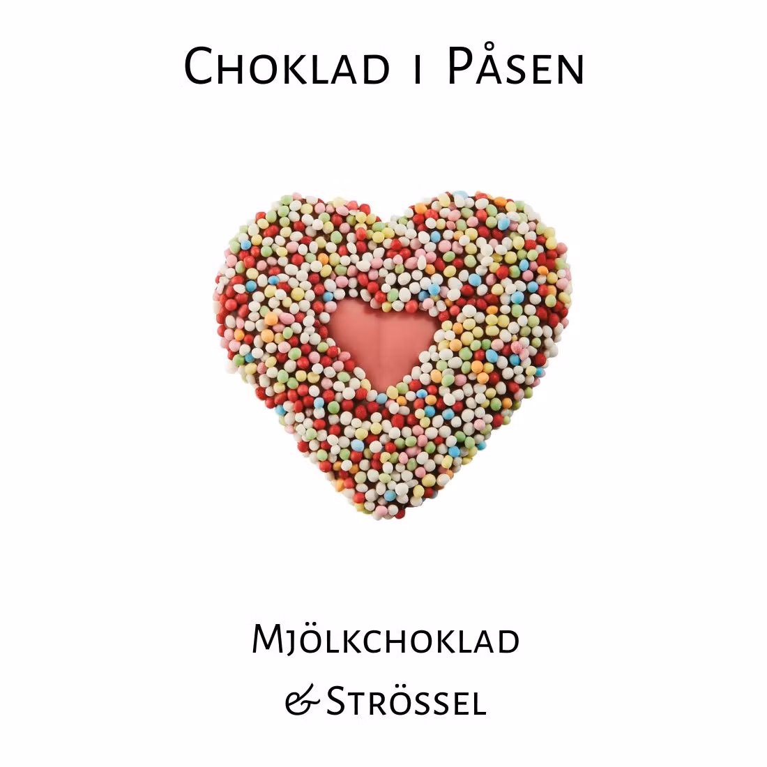 Påskpåse - Happy Hearts - Mjölkchoklad & Strössel - 130 gram