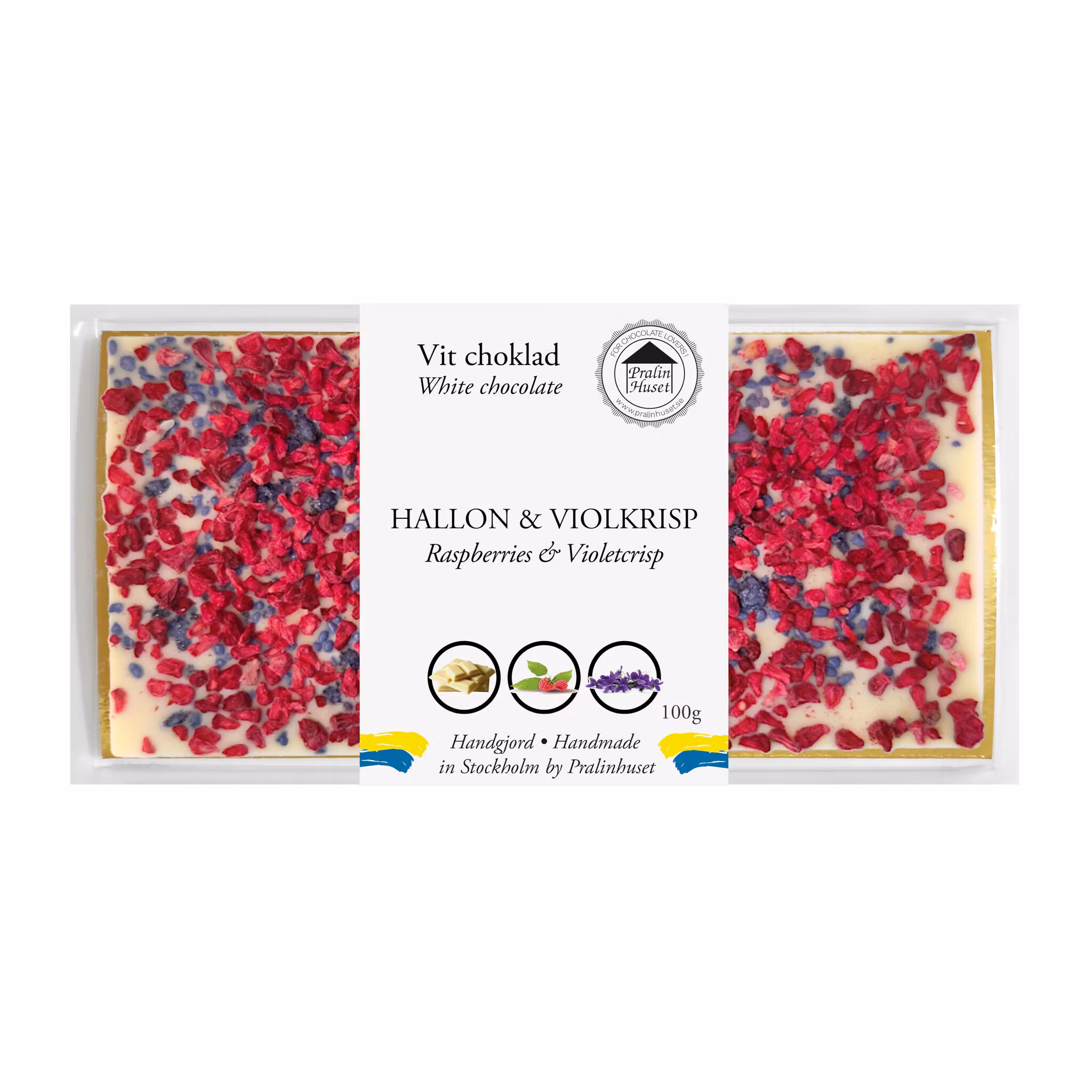 Pralinhuset - Vit Choklad - Hallon & Viol