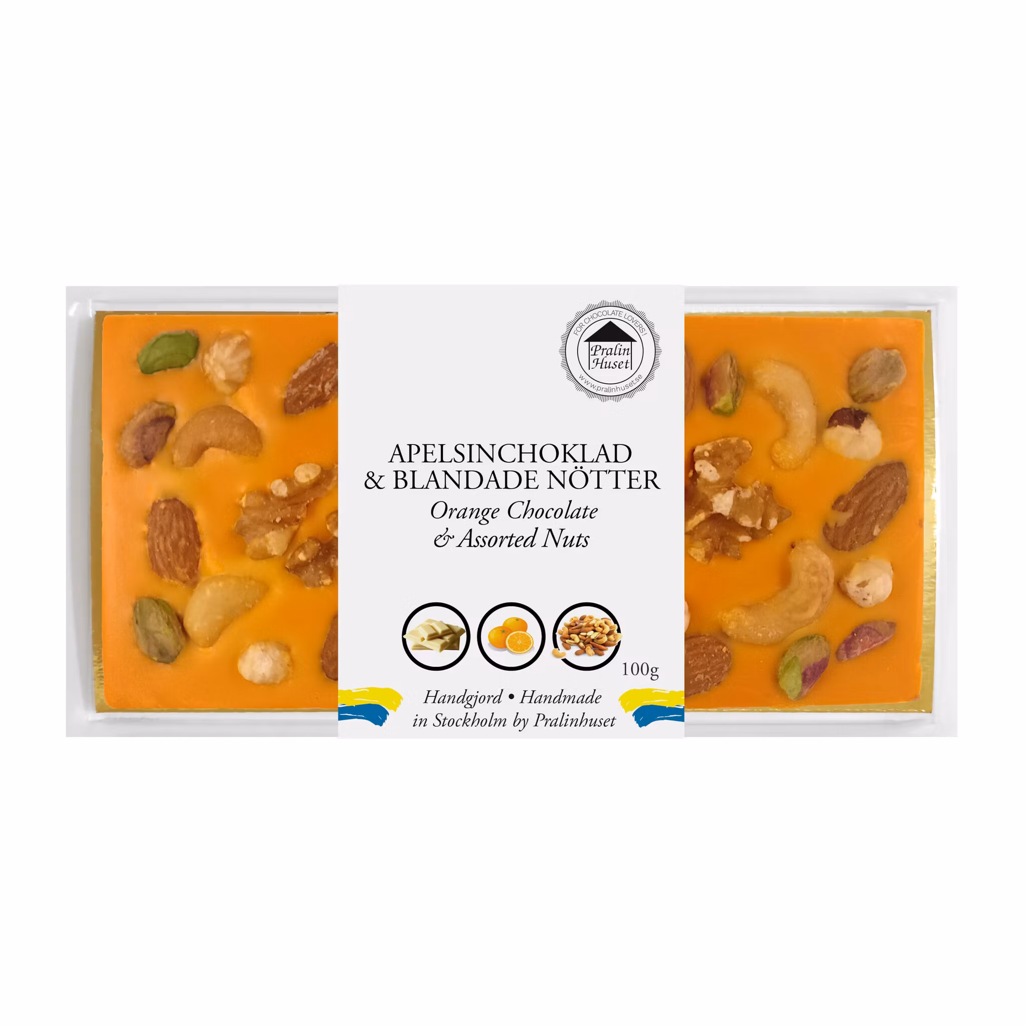 Pralinhuset - Apelsinchoklad - Blandade Nötter