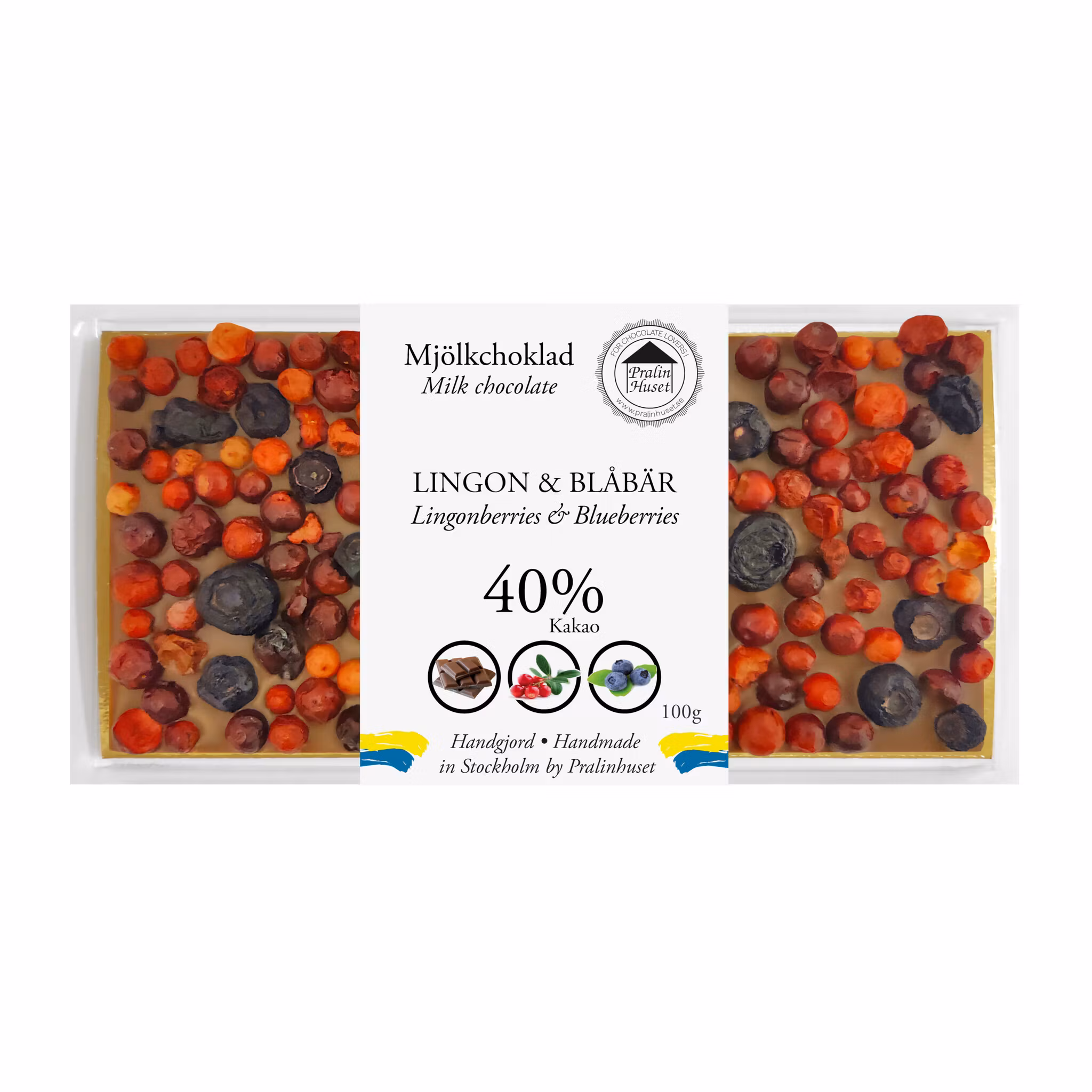 Pralinhuset - 40% Kakao - Lingon & Blåbär