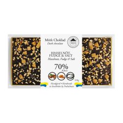 Pralinhuset - 70% Kakao - Hasselnöt, Fudge & Havssalt