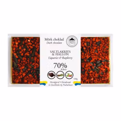 Pralinhuset - 70% Kakao - Saltlakrits & Hallon
