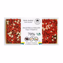 Pralinhuset - 70% Kakao - Ingefära & Hallon