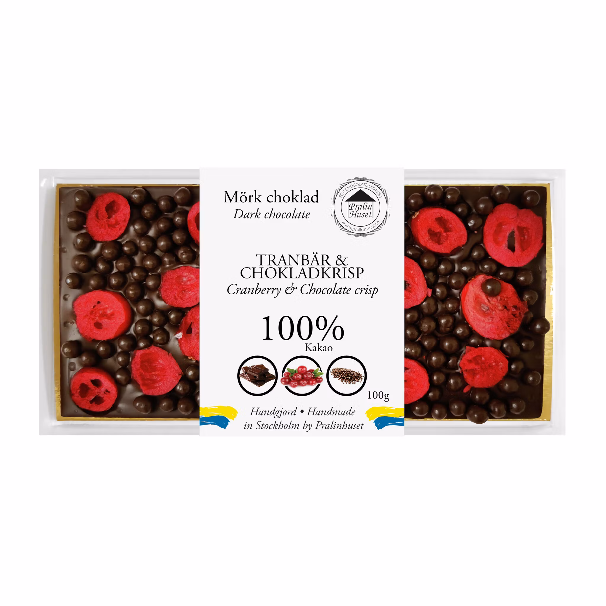 Pralinhuset - 100% Kakao - Tranbär & Chokladkrisp