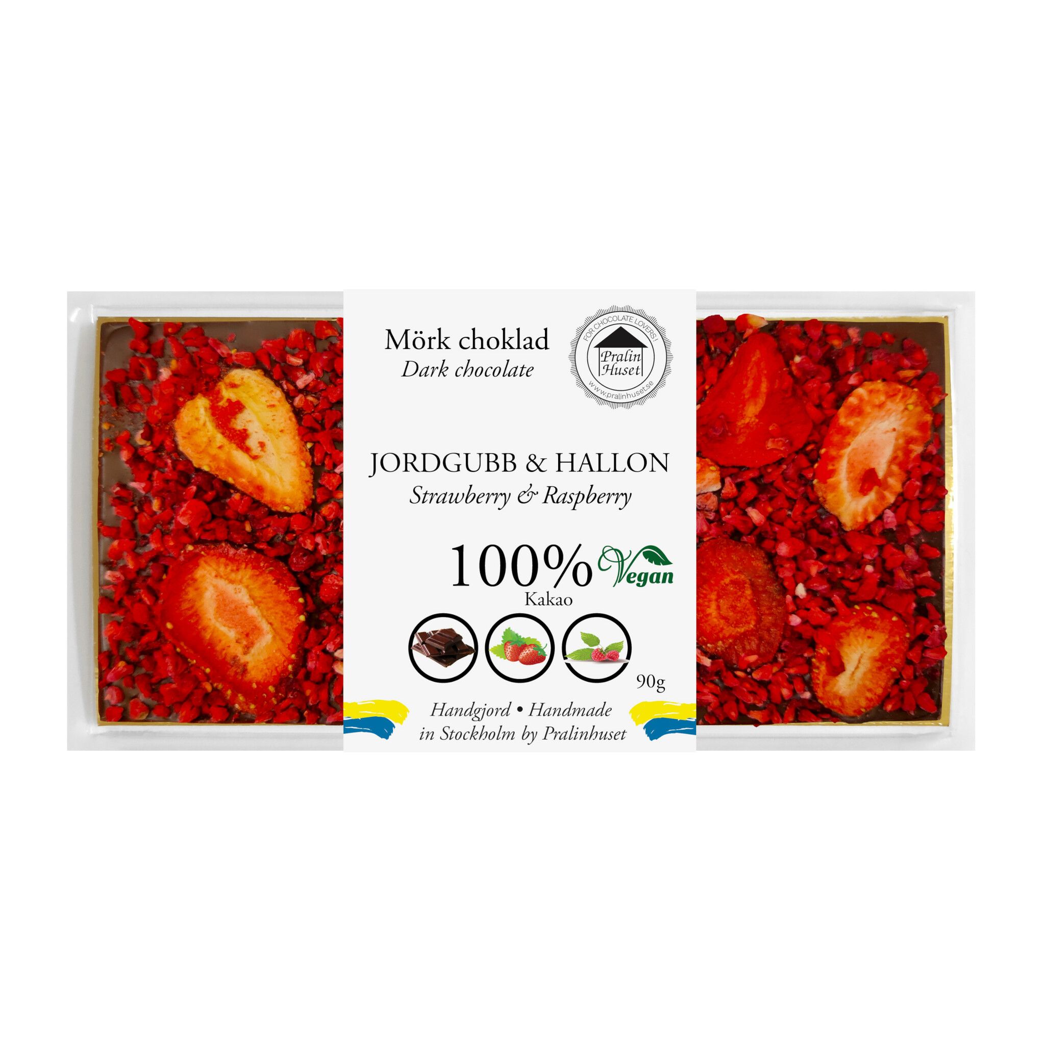 Pralinhuset - 100% Kakao - Jordgubb & Hallon