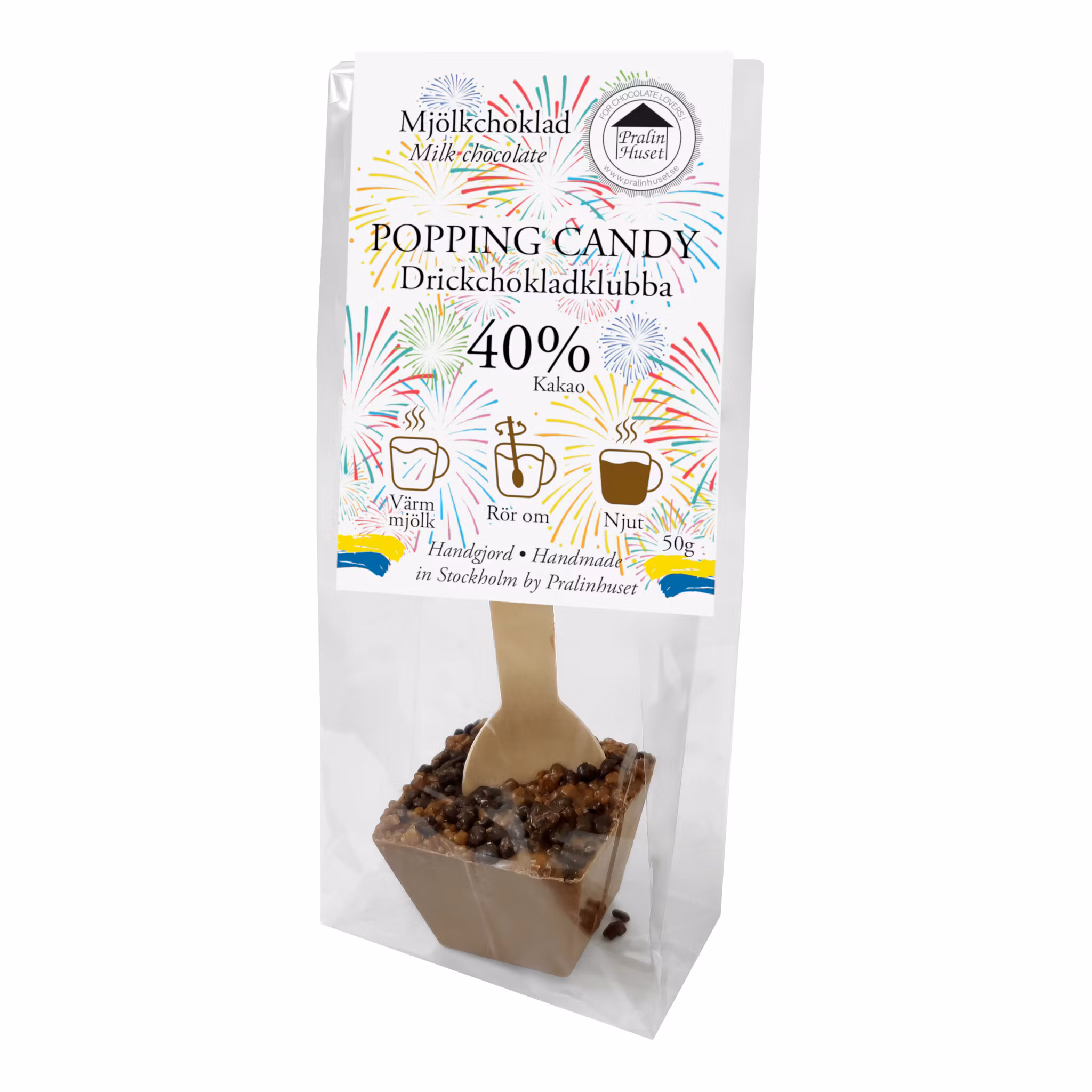 Pralinhuset - Drickchoklad - 40% Kakao - Popping Candy