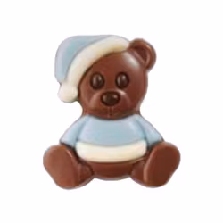 Chokladfigur - Blå Nallebjörn - Ljus Choklad