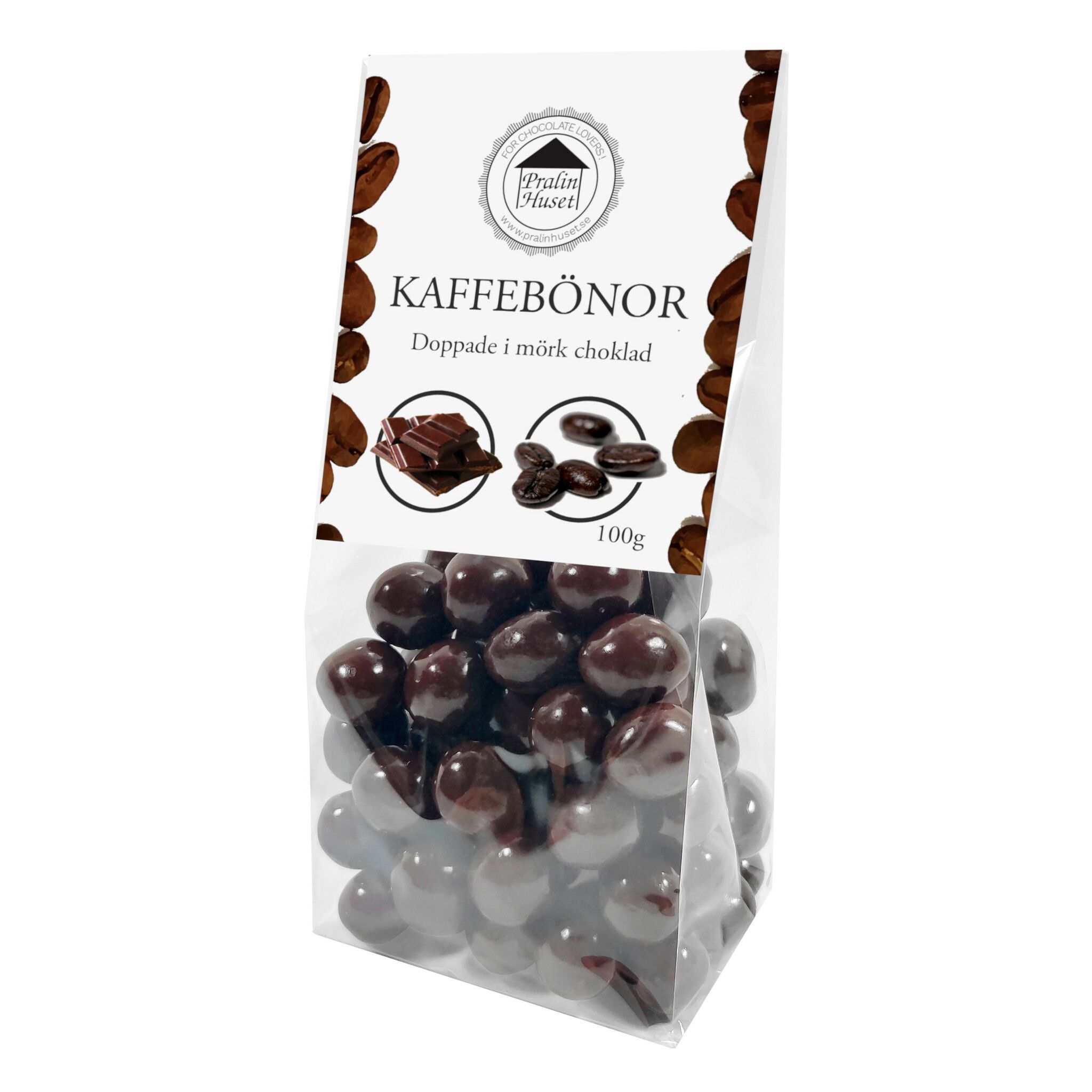 Pralinhuset - Kaffebönor i Mörk Choklad - 100g