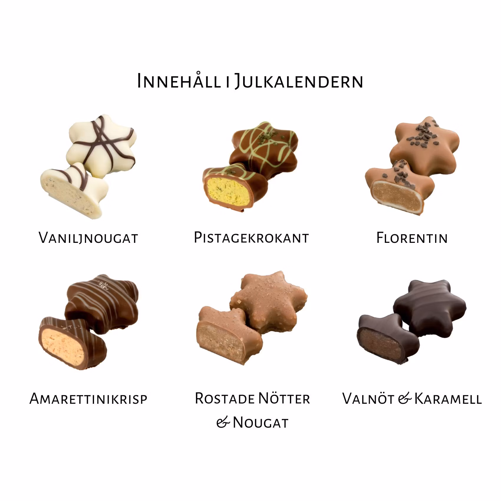 Julkalender - Christmas Stars - Julpraliner Utan alkohol