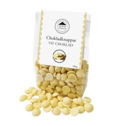 Pralinhuset - Chokladknappar - Vit Choklad - 100g
