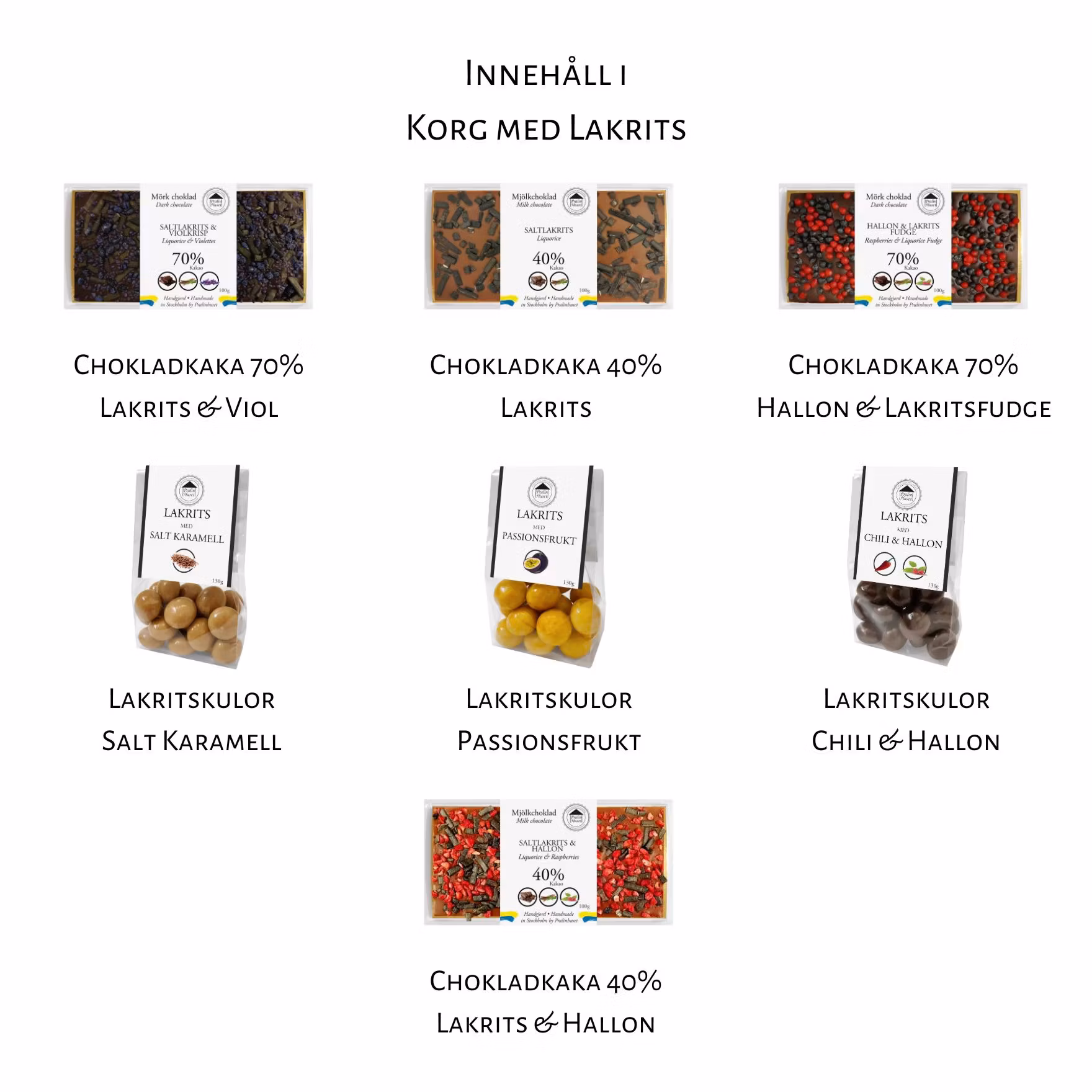 Pralinhuset - Vit Presentkorg - Lakrits