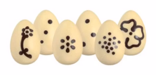 Påskpåse - Vit Påsklilja - Vita Chokladägg - 130 gram